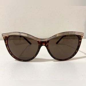 Betsey Johnson sunglasses, tortoise and silver frame with brown lenses